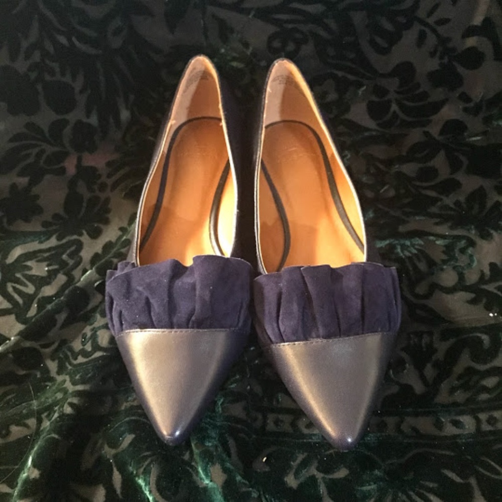 H by Halston Navy Hazel Pointed Toe Flats